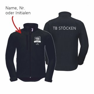 TB Stcken Basic Softshelljacke Unisex schwarz 4XL inkl. Name oder Initialen oder Nr.