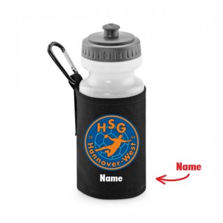 HSG Hannover-West Basic Trinkflasche mit Halter black inkl. Name