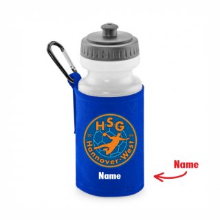 HSG Hannover-West Basic Trinkflasche mit Halter royal inkl. Name