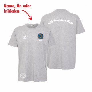 HSG Hannover-West HMLGO 2.0 Cotton T-Shirt S/S Lady grey melange 2XL inkl. Initialen oder Nr.