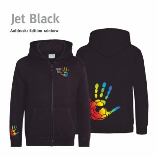 Hoodiejacke Handball!-Collection Kids jet black 12/13 Jahre (ca. 152/164) rainbow