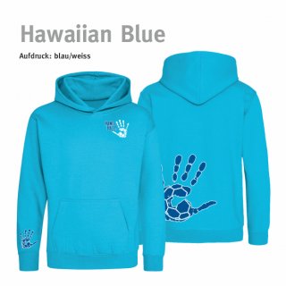 Hoodie Handball!-Collection Kids hawaiian blue 7/8 Jahre (ca. 122/128) blau/weiss