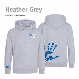 Hoodie Handball!-Collection Kids heather grey 7/8 Jahre (ca. 122/128) blau/weiss