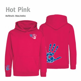 Hoodie Handball!-Collection Kids hot pink 7/8 Jahre (ca. 122/128) blau/weiss