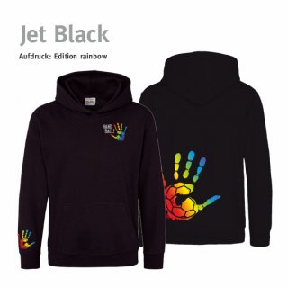 Hoodie Handball!-Collection Kids jet black 9/11 Jahre (ca. 134/146) rainbow