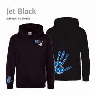 Hoodie Handball!-Collection Kids jet black 12/13 Jahre (ca. 152/164) blau/weiss