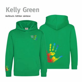 Hoodie Handball!-Collection Kids kelly green 9/11 Jahre (ca. 134/146) rainbow
