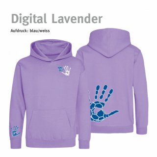 Hoodie Handball!-Collection Kids digital lavender 7/8 Jahre (ca. 122/128) blau/weiss