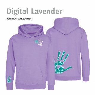 Hoodie Handball!-Collection Kids digital lavender 12/13 Jahre (ca. 152/164) trkis/weiss