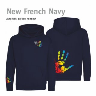 Hoodie Handball!-Collection Kids new french navy 9/11 Jahre (ca. 134/146) rainbow