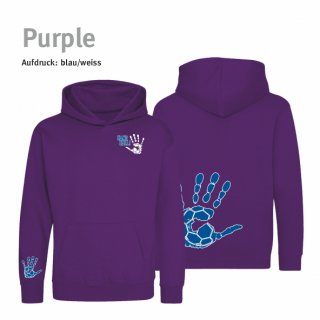 Hoodie Handball!-Collection Kids purple 7/8 Jahre (ca. 122/128) blau/weiss