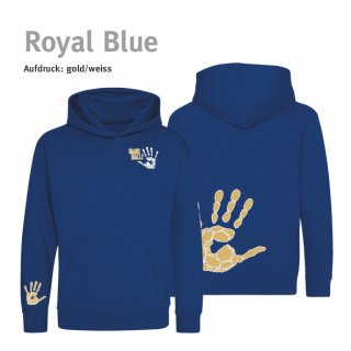 Hoodie Handball!-Collection Kids royal blue 7/8 Jahre (ca. 122/128) gold/weiss