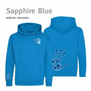 Hoodie Handball!-Collection Kids sapphire blue 7/8 Jahre (ca. 122/128) blau/weiss