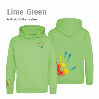 Hoodie Handball!-Collection Kids lime green 9/11 Jahre (ca. 134/146) rainbow