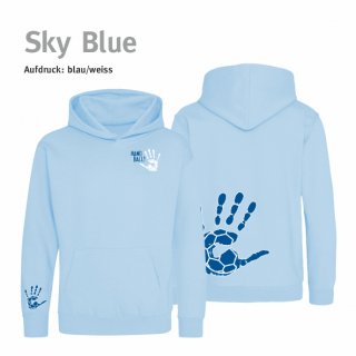 Hoodie Handball!-Collection Kids sky blue 9/11 Jahre (ca. 134/146) blau/weiss