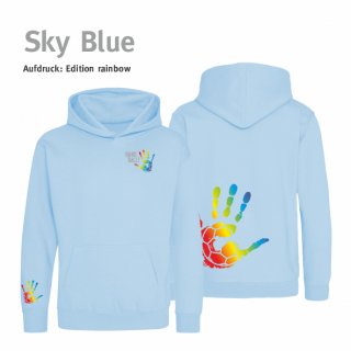Hoodie Handball!-Collection Kids sky blue 9/11 Jahre (ca. 134/146) rainbow