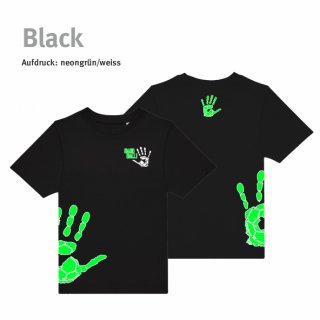 T-Shirt Handball!-Collection Kids black 122/128 neongrn/weiss
