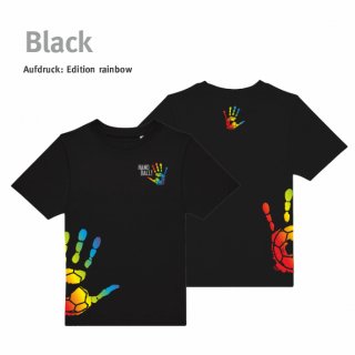 T-Shirt Handball!-Collection Kids black 134/146 rainbow