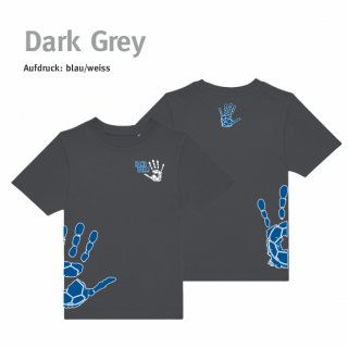 T-Shirt Handball!-Collection Kids dark grey 122/128 blau/weiss