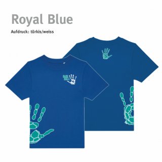 T-Shirt Handball!-Collection Kids royal blue 122/128 trkis/weiss