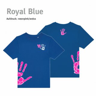 T-Shirt Handball!-Collection Kids royal blue 134/146 neonpink/weiss
