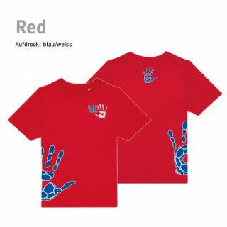 T-Shirt Handball!-Collection Kids red 122/128 blau/weiss
