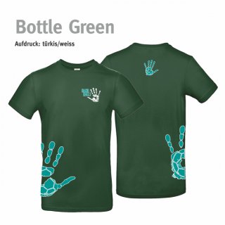 T-Shirt Handball!-Collection Unisex bottle green 2XL trkis/weiss