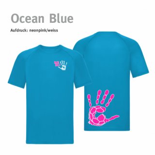 Trikot Handball!-Collection Kids ocean blue 128 (Kinder M, 7-8 Jahre) neonpink/weiss