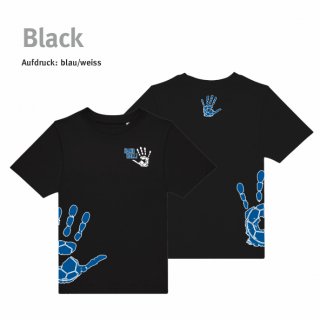 T-Shirt Handball!-Collection Minis black 98/104 blau/weiss