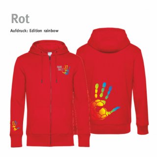 Hoodiejacke Handball!-Collection Unisex rot XL rainbow