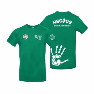 HSG09 Basic T-Shirt Kids kelly green/wei 152/158 ohne Zusatzaufdruck