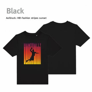Handball!-Fashion stripes T-Shirt  Kids black 12/13 Jahre (ca. 152/158) sunset