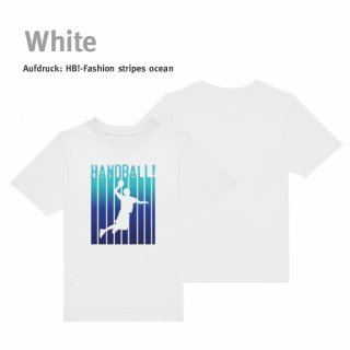 Handball!-Fashion stripes T-Shirt  Kids white 7/8 Jahre (ca. 122/128) ocean