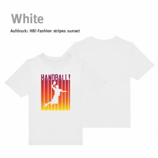 Handball!-Fashion stripes T-Shirt  Kids white 12/13 Jahre (ca. 152/158) sunset