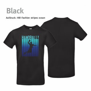 Handball!-Fashion stripes T-Shirt  Unisex black XS ocean