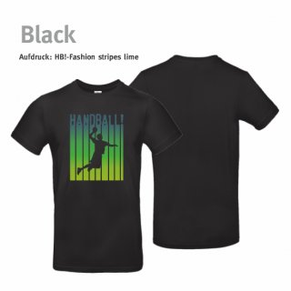 Handball!-Fashion stripes T-Shirt  Unisex black S lime