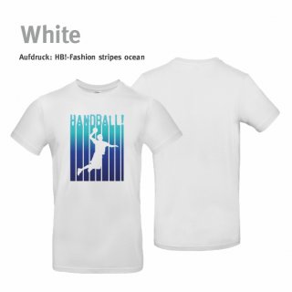 Handball!-Fashion stripes T-Shirt  Unisex white XS ocean