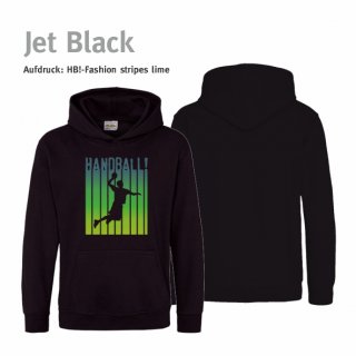 Handball!-Fashion stripes Hoodie  Kids jet black 12/13 Jahre (ca. 152/164) lime