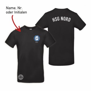 HSG Nord Basic T-Shirt Unisex schwarz 5XL inkl. Name oder Initialen oder Nr.