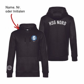 HSG Nord Basic Hoodie Unisex schwarz 4XL inkl. Name oder Initialen oder Nr.