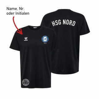 HSG Nord HMLGO 2.0 Cotton T-Shirt S/S Unisex black 3XL inkl. Name oder Initialen oder Nr.