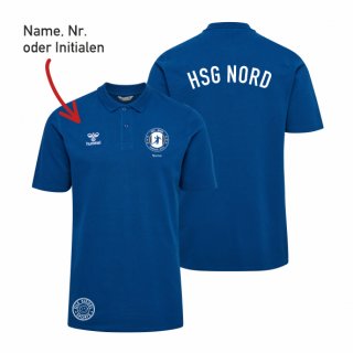HSG Nord HMLGO 2.0 Cotton Polo Unisex true blue 3XL inkl. Name oder Initialen oder Nr.