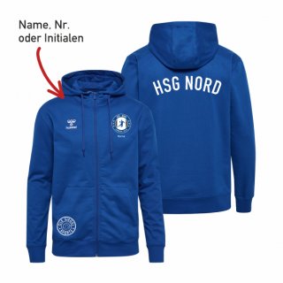 HSG Nord HMLGO 2.0 Cotton Zip Hoodie Unisex true blue XL inkl. Name oder Initialen oder Nr.