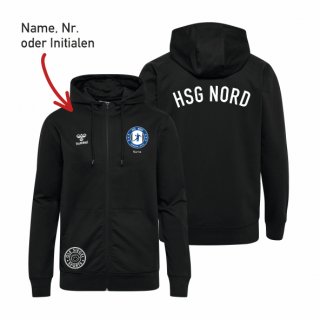 HSG Nord HMLGO 2.0 Cotton Zip Hoodie Lady black 2XL inkl. Name oder Initialen oder Nr.