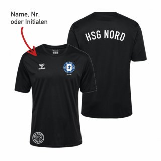 HSG Nord hmlESSENTIAL Poly Jersey S/S Unisex black 4XL inkl. Name oder Initialen oder Nr.
