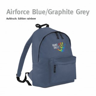 Rucksack Handball!-Collection airforce blue/graphite grey rainbow