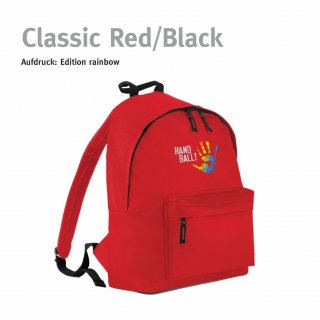 Rucksack Handball!-Collection classic red/black rainbow