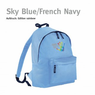Rucksack Handball!-Collection sky blue/french navy rainbow