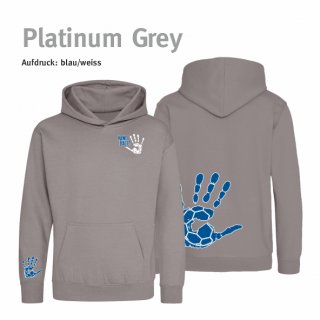 Hoodie Handball!-Collection Kids platinum grey 7/8 Jahre (ca. 122/128) blau/weiss