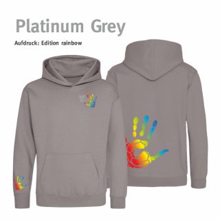 Hoodie Handball!-Collection Kids platinum grey 9/11 Jahre (ca. 134/146) rainbow